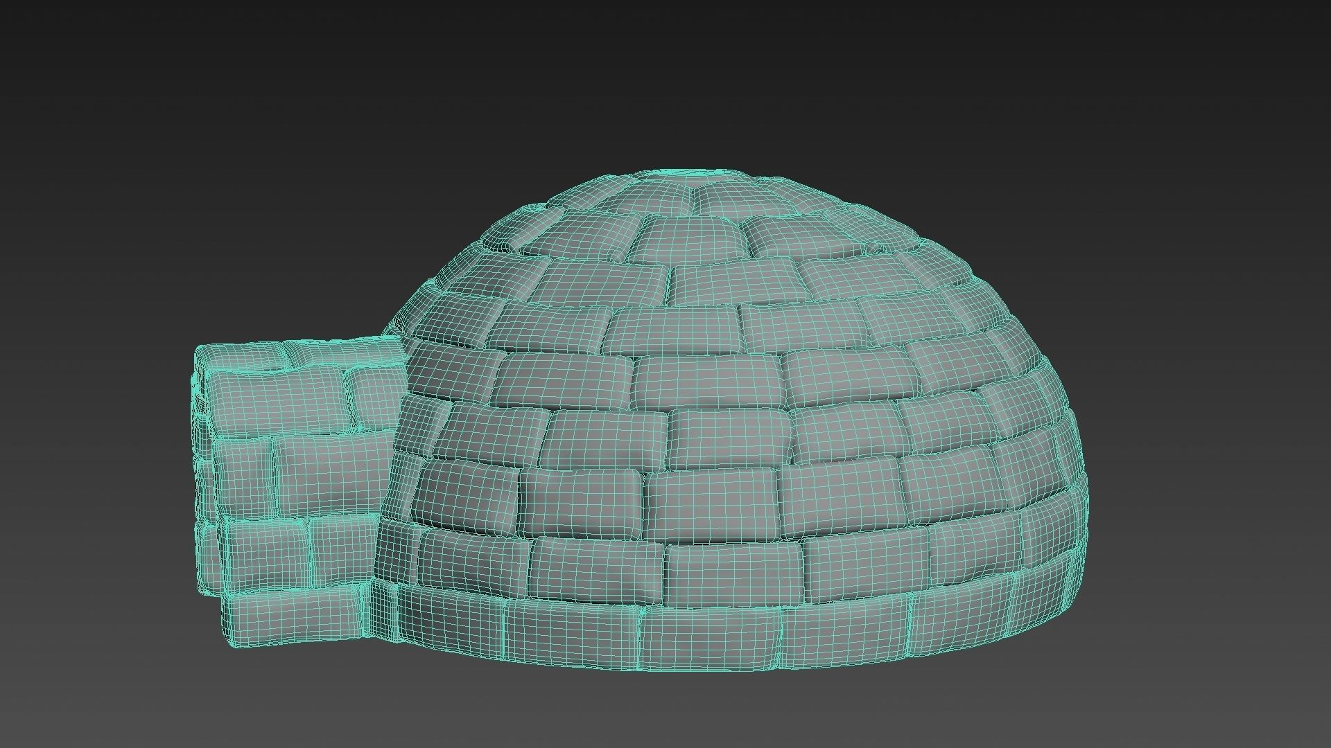 Igloo in snow 3D model_9