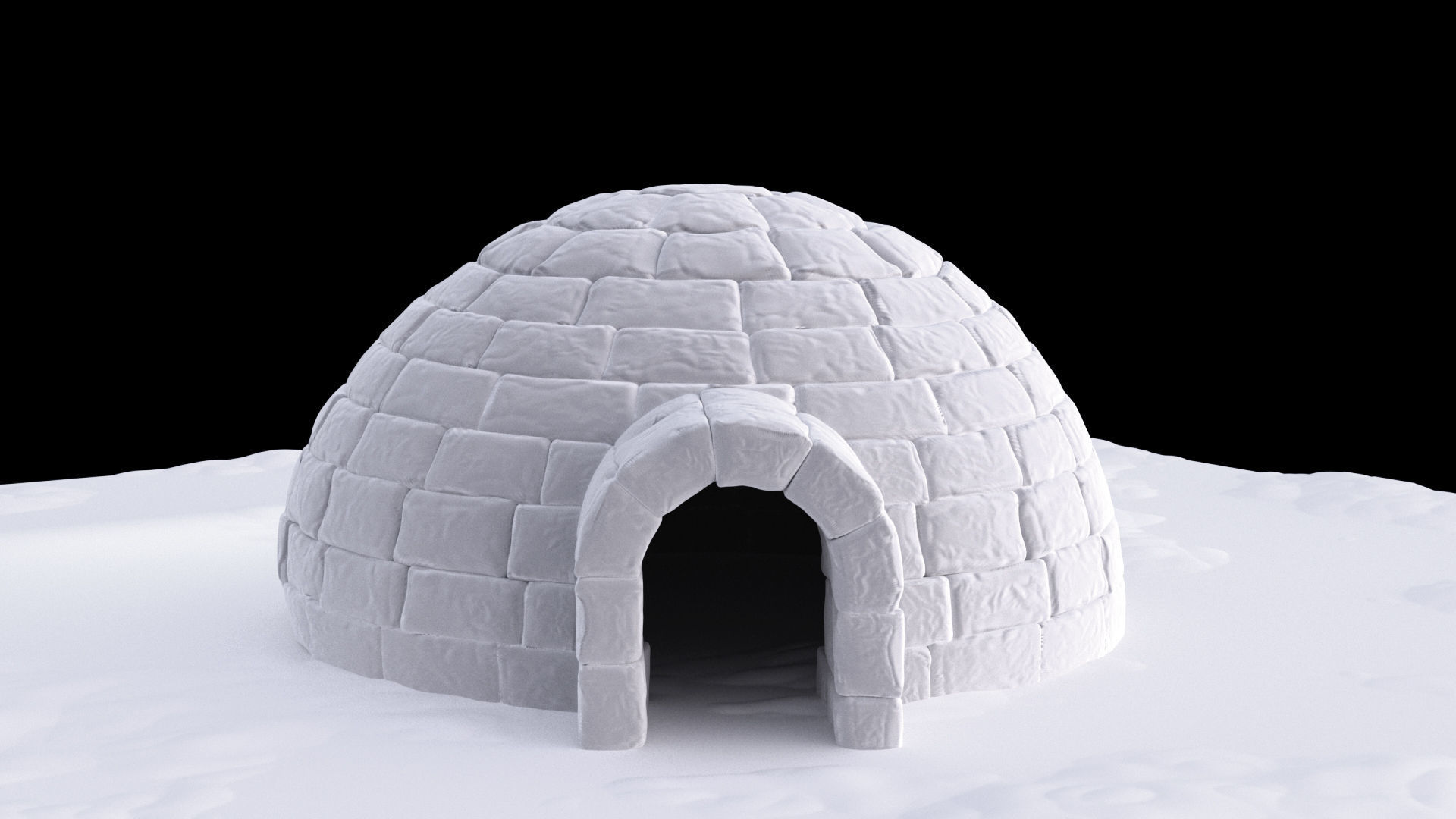 Igloo in snow 3D model_4