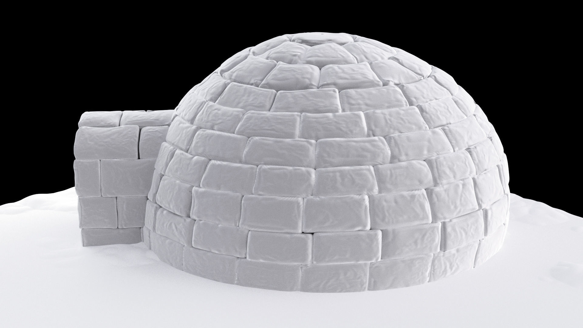 Igloo in snow 3D model_2