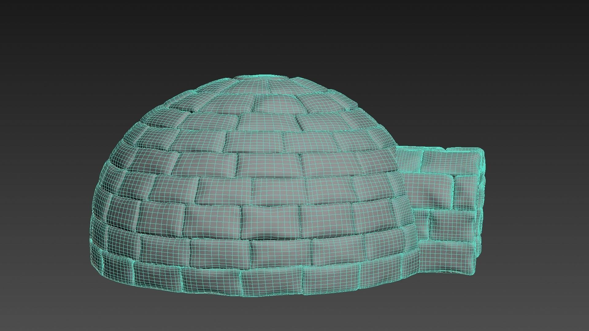 Igloo in snow 3D model_7