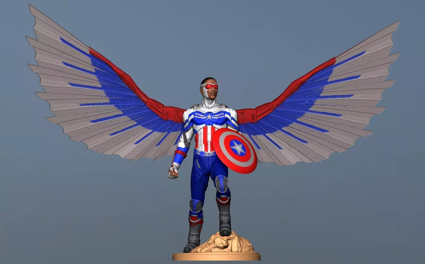 Captain America Sam Wilson - DisneyPlus Version 3D print model_0