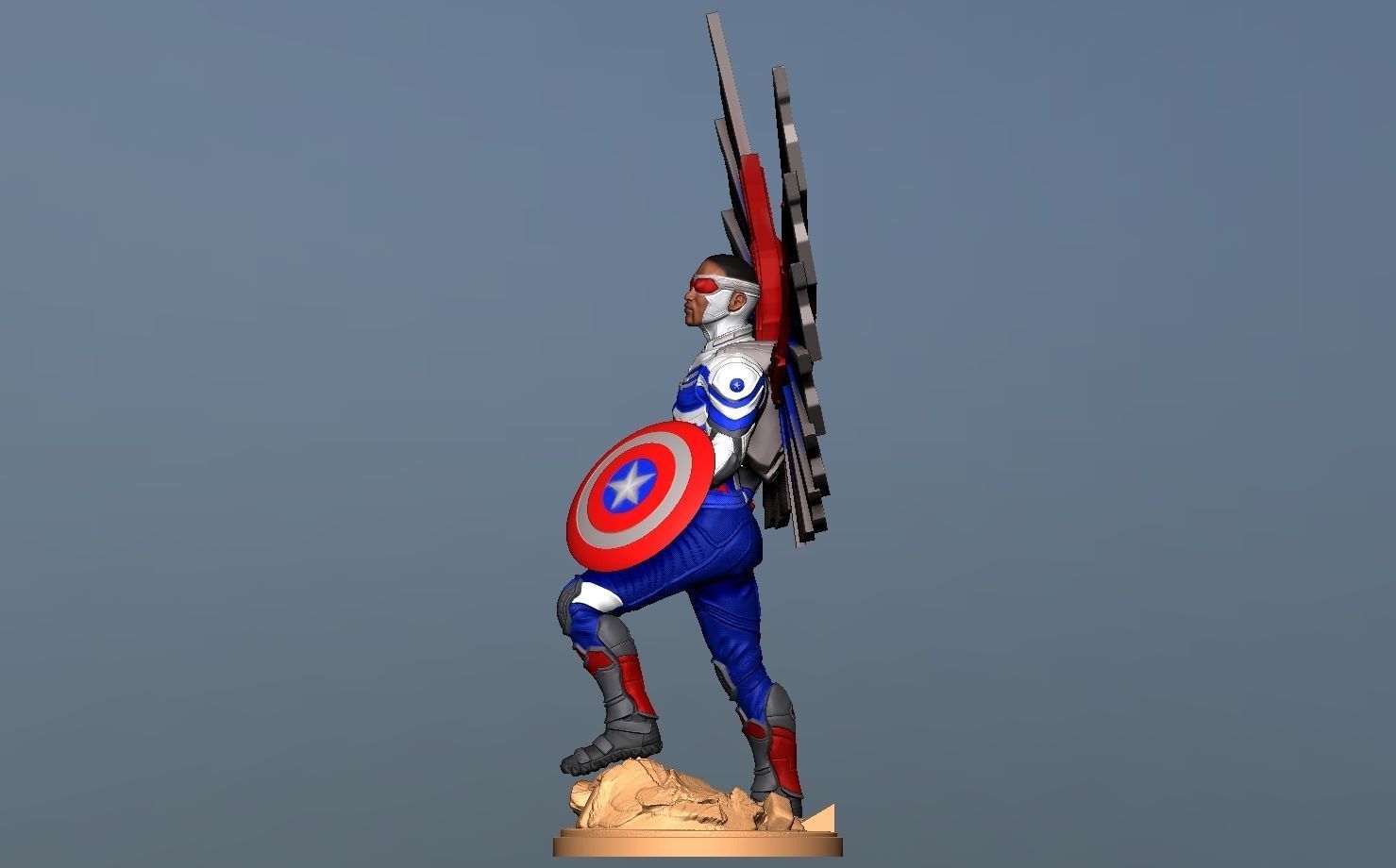 Captain America Sam Wilson - DisneyPlus Version 3D print model_2
