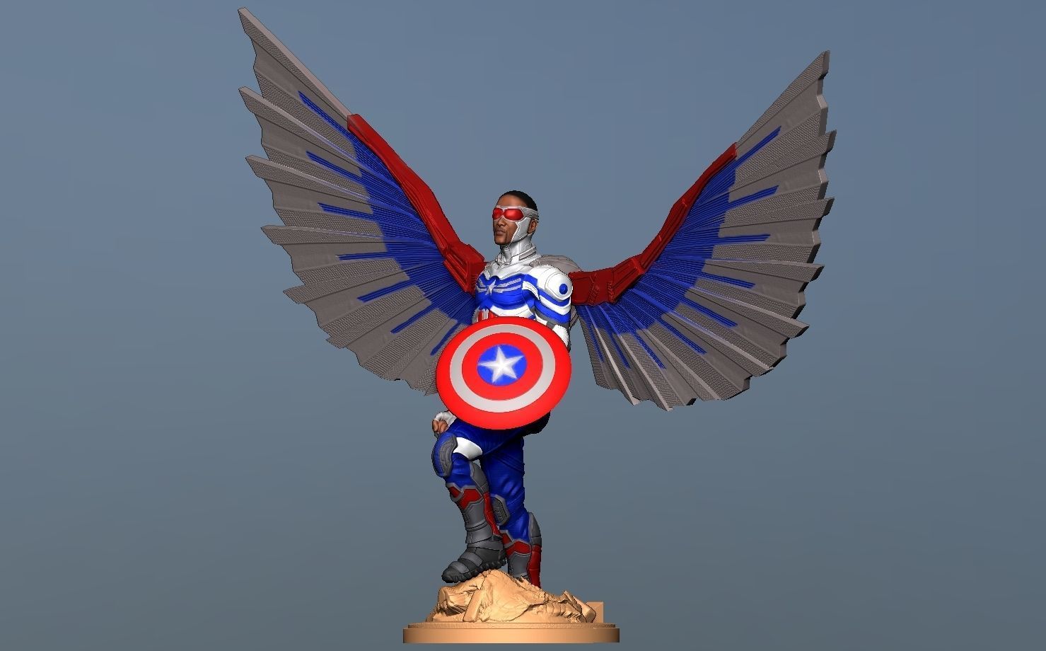 Captain America Sam Wilson - DisneyPlus Version 3D print model_1
