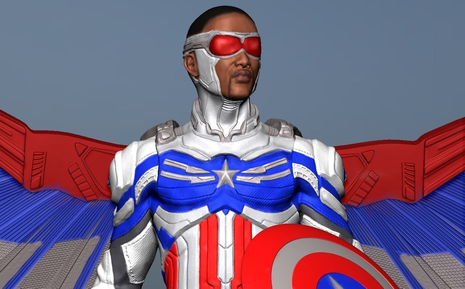 Captain America Sam Wilson - DisneyPlus Version 3D print model_8