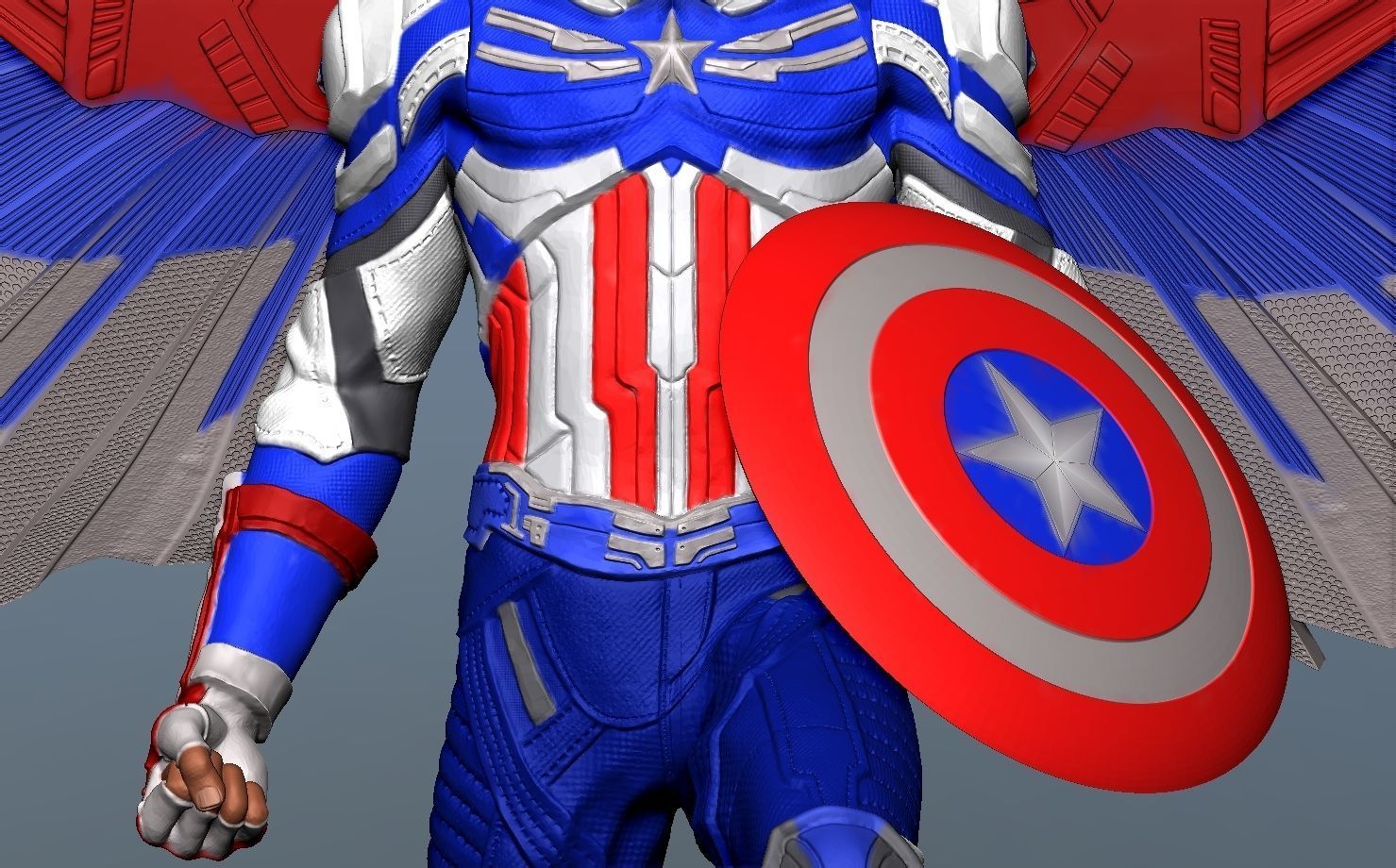 Captain America Sam Wilson - DisneyPlus Version 3D print model_9