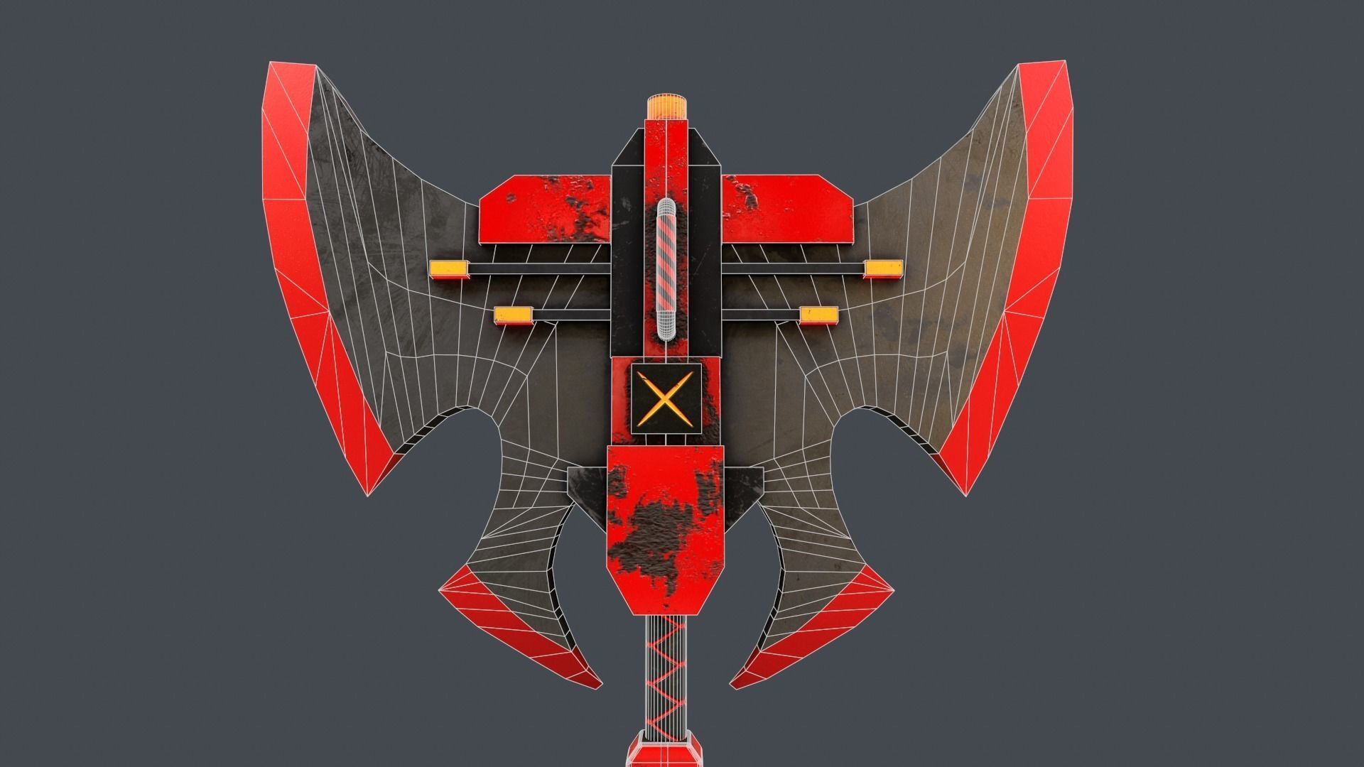 Sci-Fi Axe V4 - 04 Low-poly 3D model_4