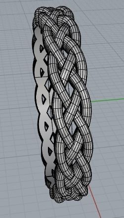 Women ring with binding size 17 mm 3D print model_3