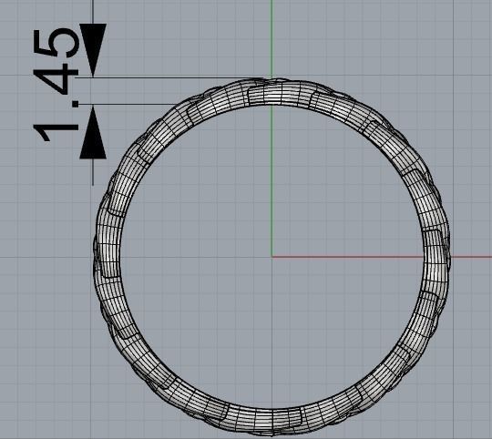 Women ring with binding size 17 mm 3D print model_4