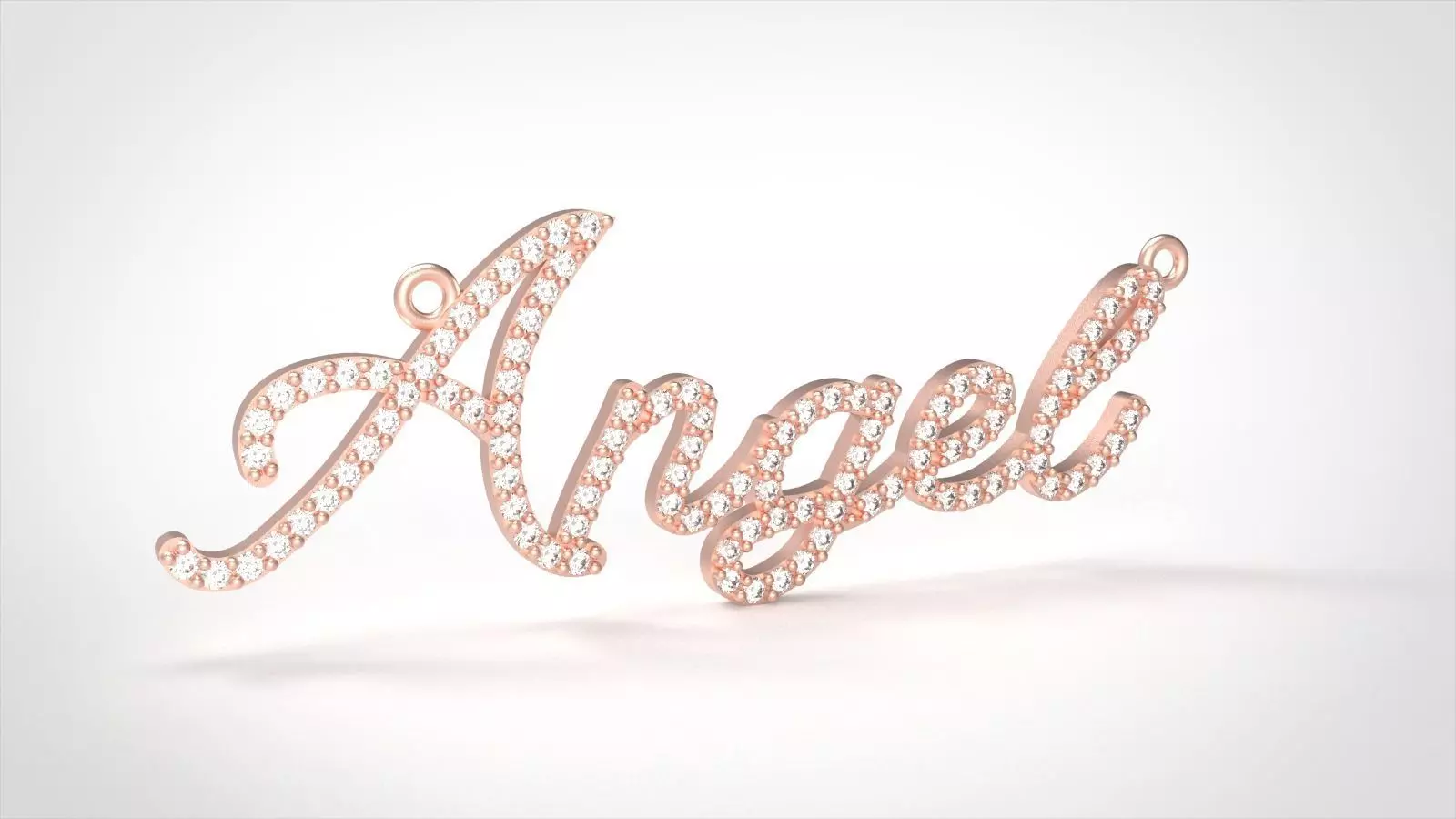 Model 376 Name Necklace Angel Diamond 3D print model