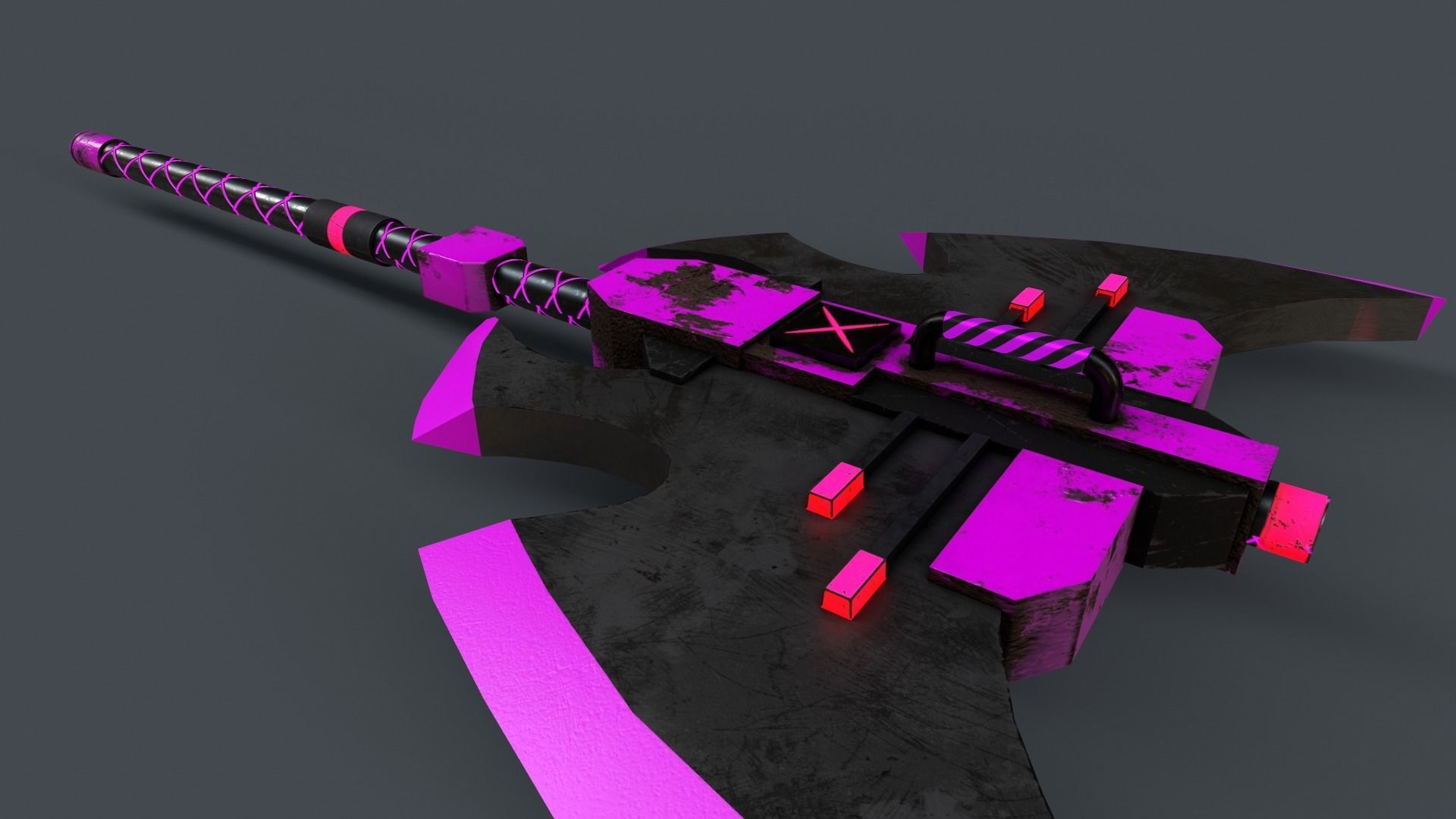 Sci-Fi Axe V4 - 05 Low-poly 3D model_7