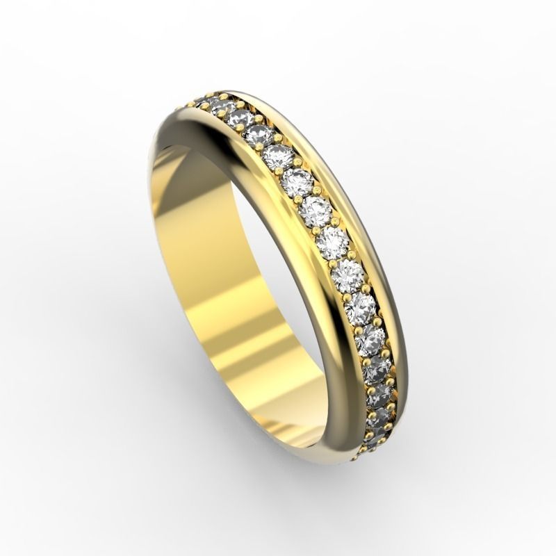 Ring with diamonds 3D print model_2