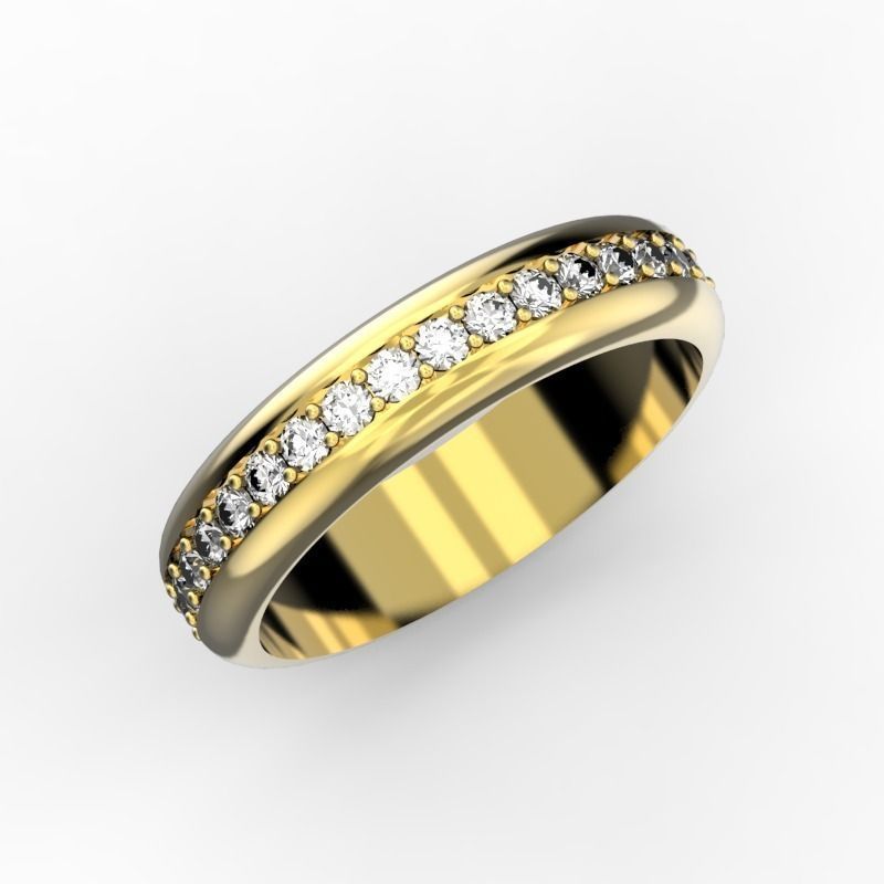 Ring with diamonds 3D print model_0