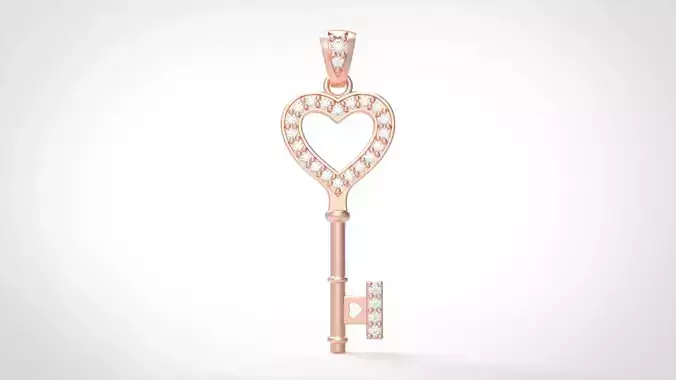 Model 404  Tiffany Love Key Diamond Pendant