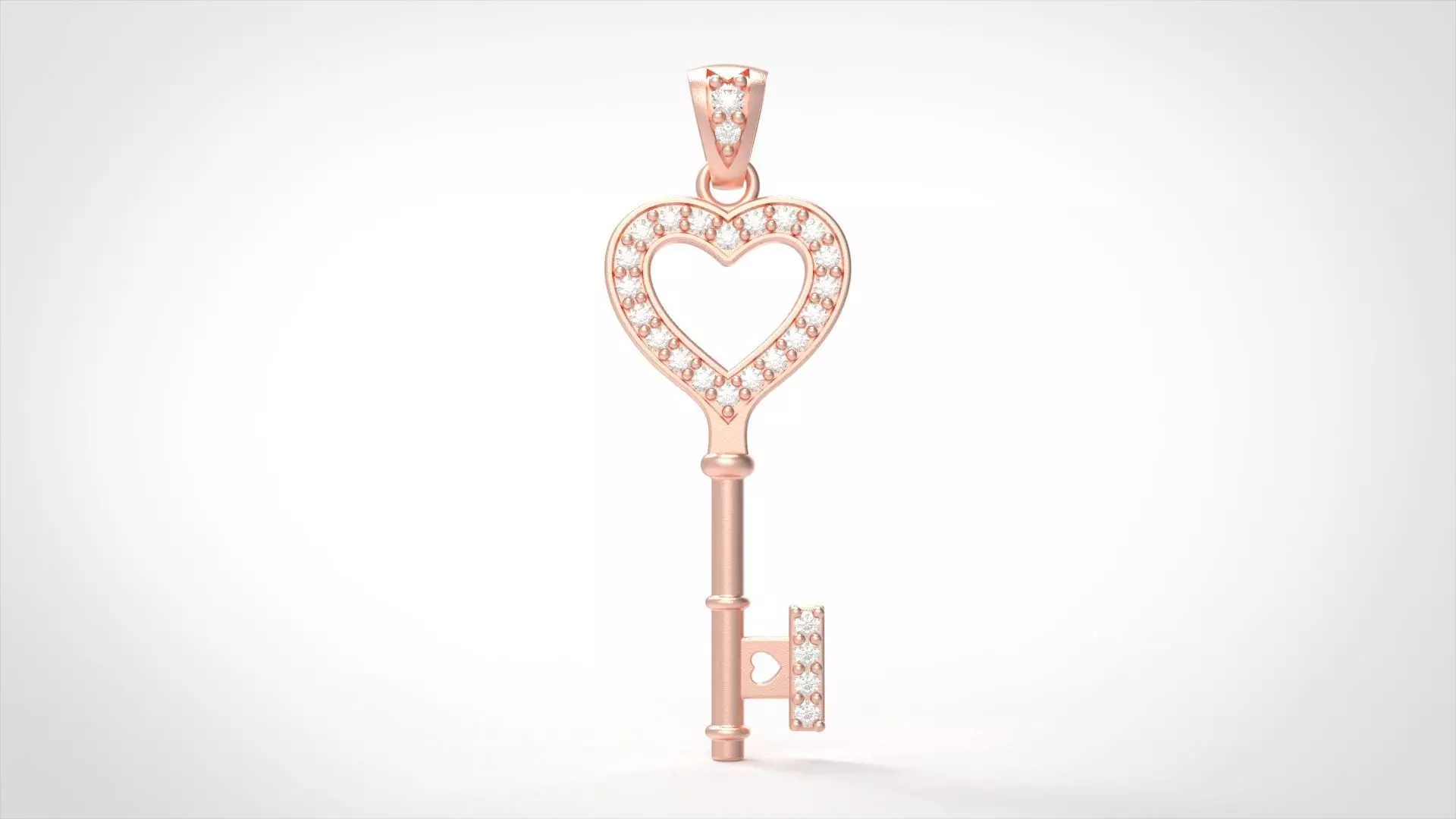 Model 404 Tiffany Love Key Diamond Pendant 3D print model