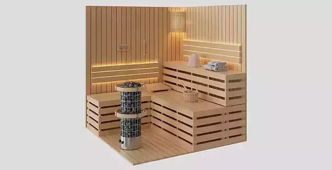 Sauna Set BLENDER 3D Model Cycles 3D model