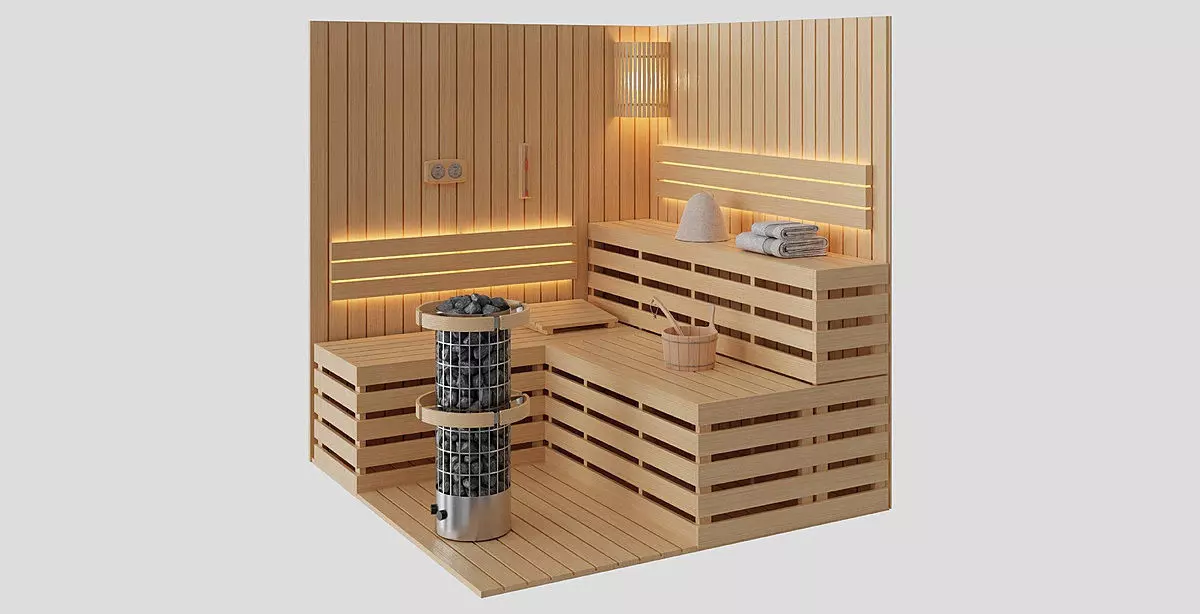 Sauna Set BLENDER 3D Model Cycles 3D model_0