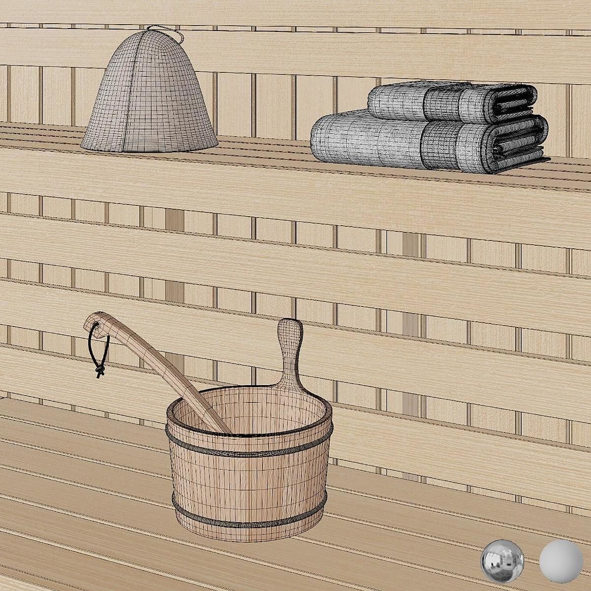 Sauna Set BLENDER 3D Model Cycles 3D model_3