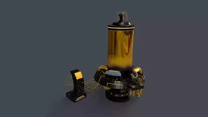 Sci-Fi Production Machine 03 Low-poly 3D model