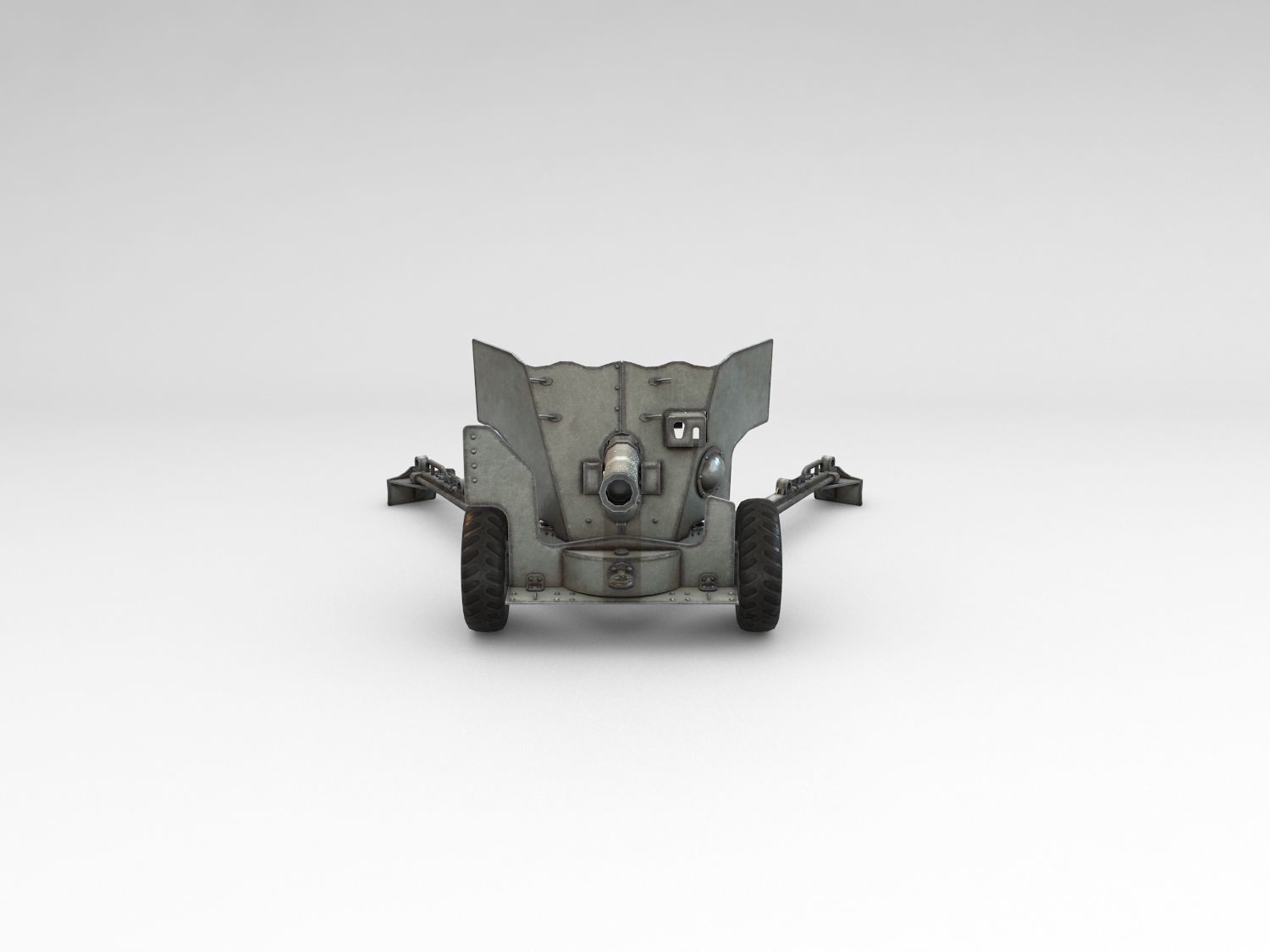 Low Poly Ordnance QF 6-pounder Low-poly 3D model_8