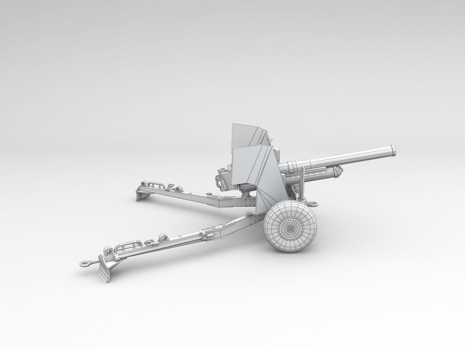 Low Poly Ordnance QF 6-pounder Low-poly 3D model_13