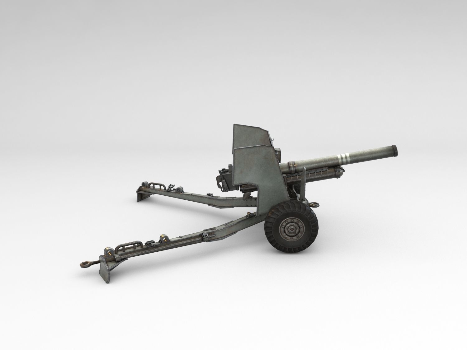 Low Poly Ordnance QF 6-pounder Low-poly 3D model_12