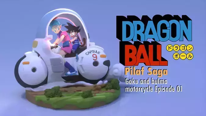 Goku and Bulma motorcycle - Pilaf Saga  Episode 01  Dragon Ball 3D print model