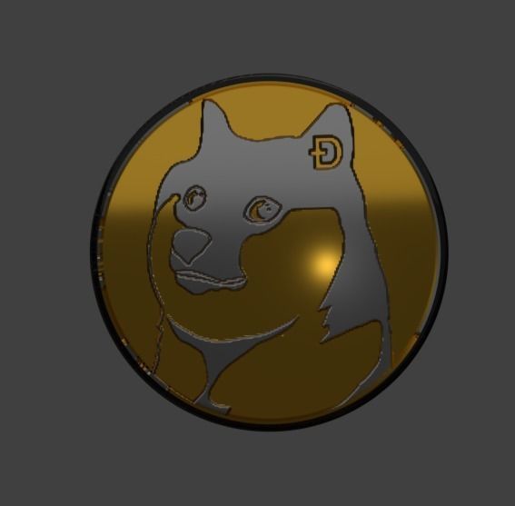 DOGE COIN model Low-poly 3D model_1