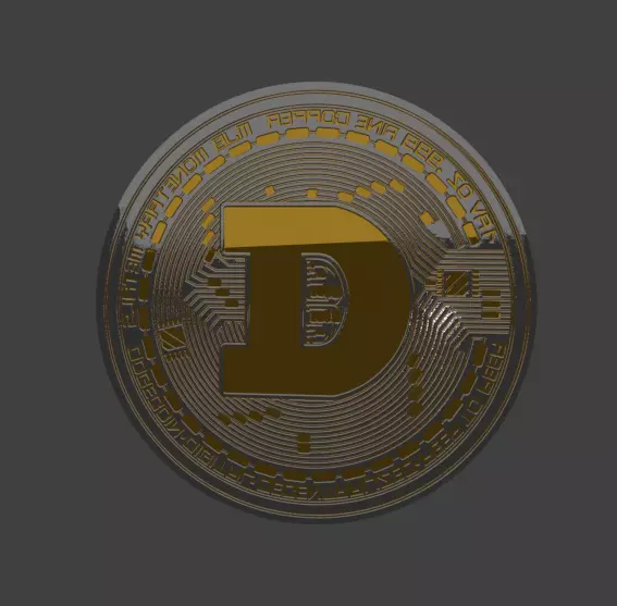 DOGE COIN model Low-poly 3D model_0