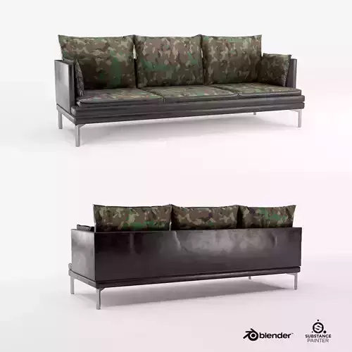 Camouflage leather sofa