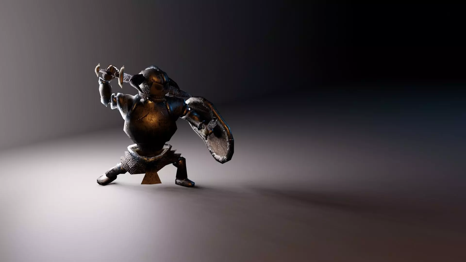 Skeleton Warrior Free low-poly 3D model