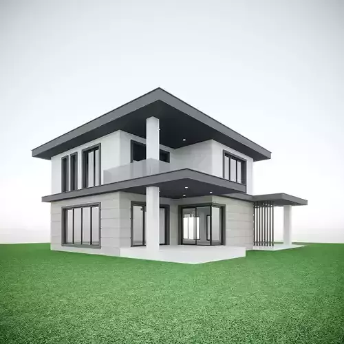 Architectural villa scene