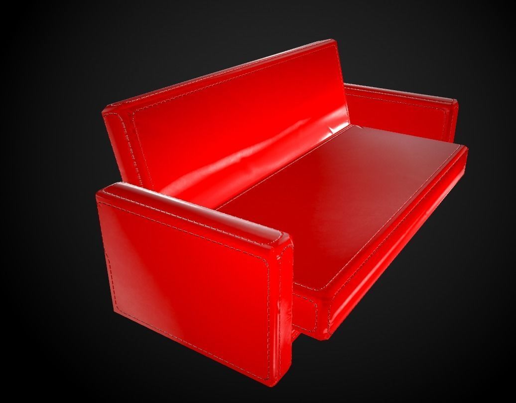 Sofa 6 texture options low and high poly Low-poly 3D model_22