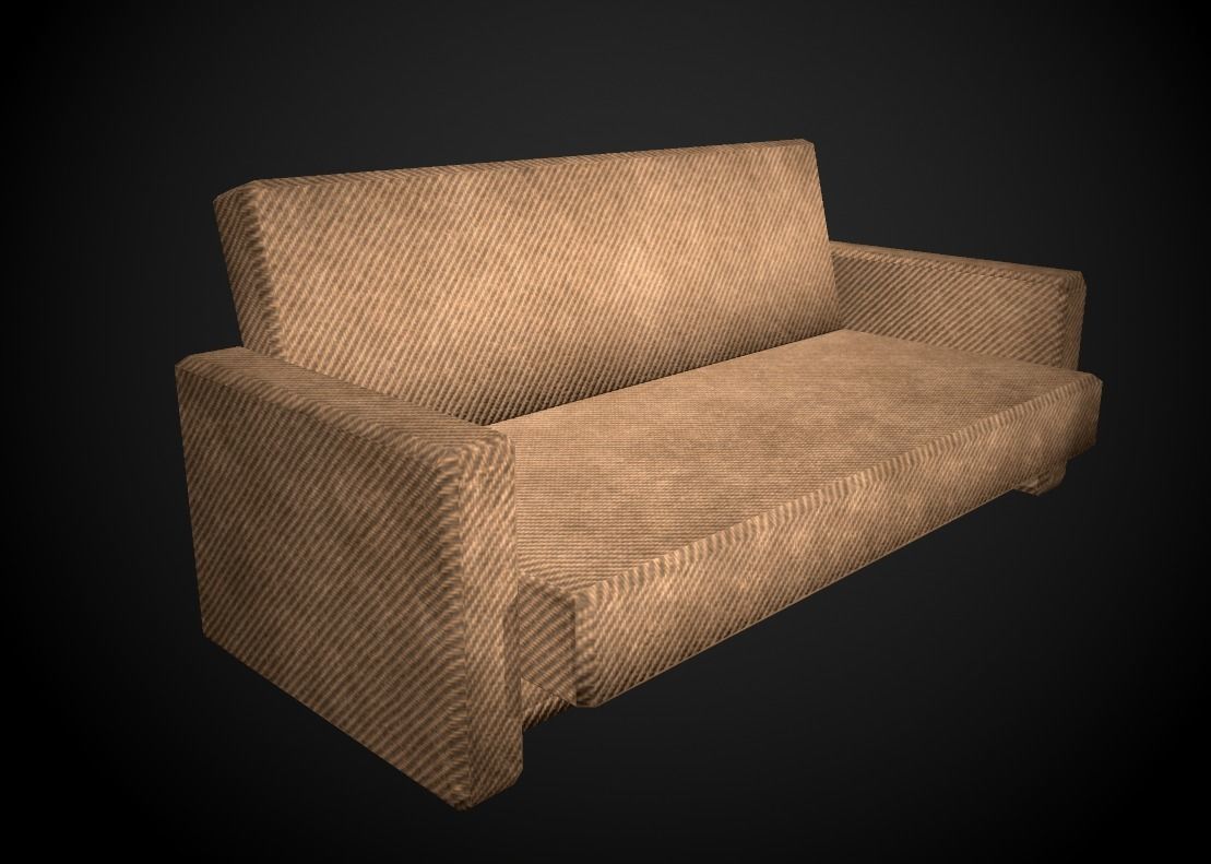Sofa 6 texture options low and high poly Low-poly 3D model_15