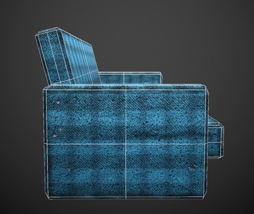 Sofa 6 texture options low and high poly Low-poly 3D model_8