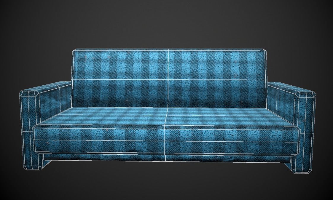 Sofa 6 texture options low and high poly Low-poly 3D model_7