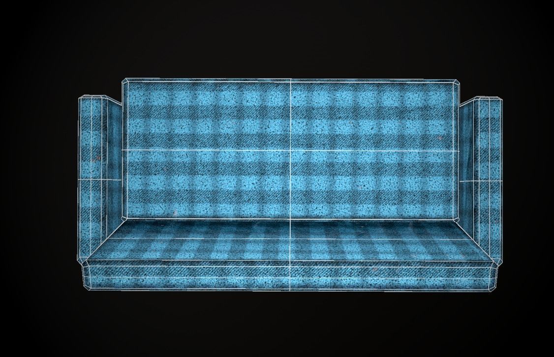 Sofa 6 texture options low and high poly Low-poly 3D model_10