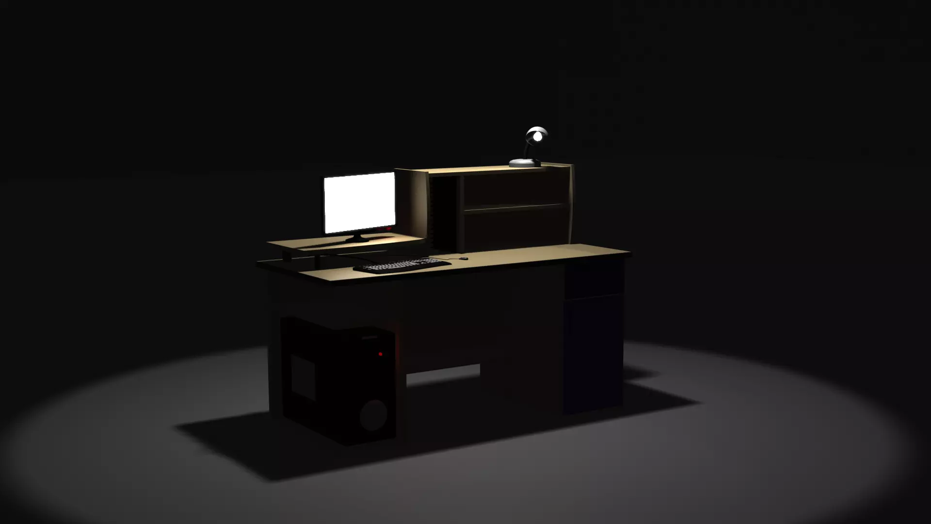 Office computer OR Bedroom computer Desktop Computer Free low-poly 3D model