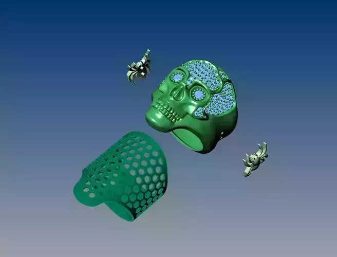Skull ring jewelery 3d print model