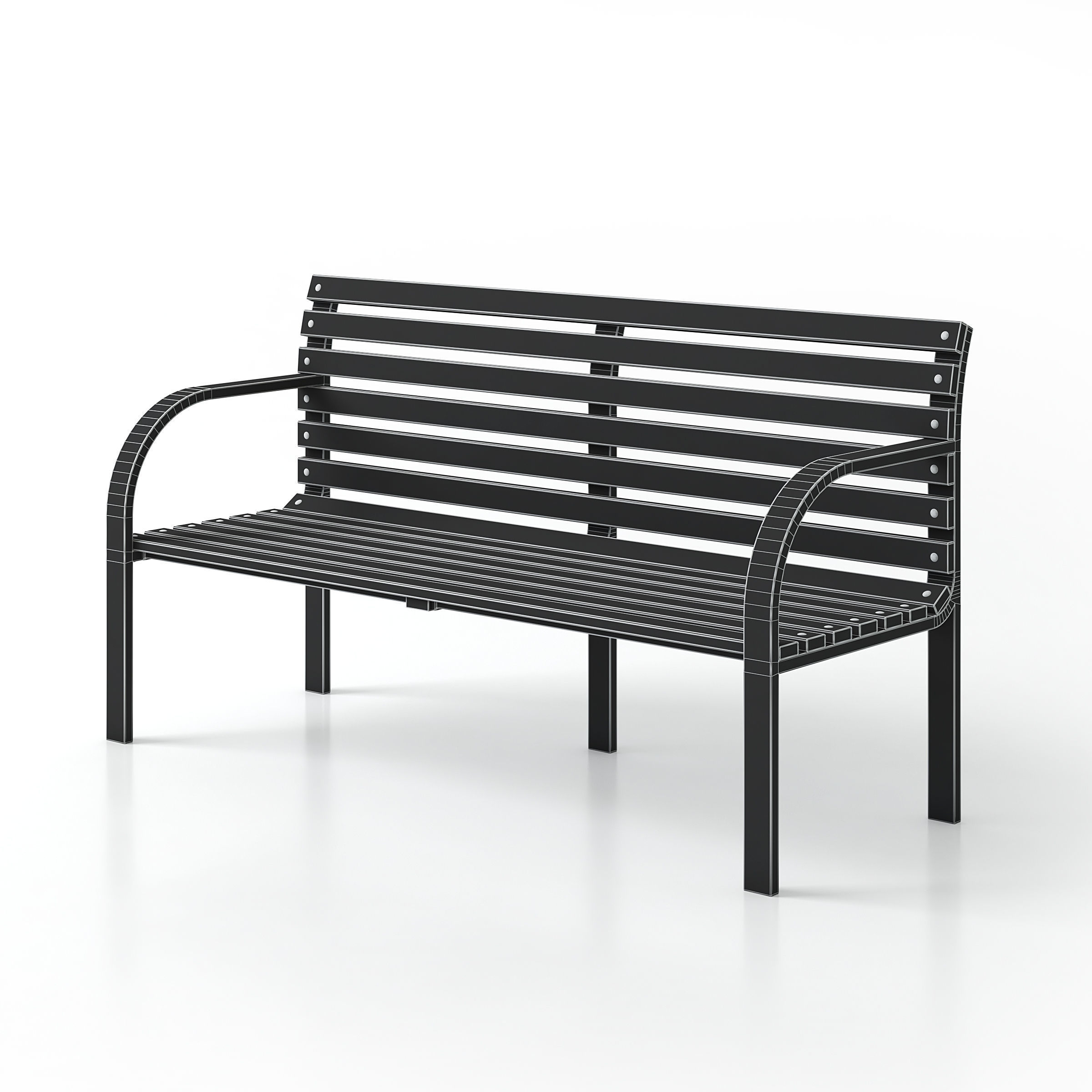 Garden Bench 3D model_5