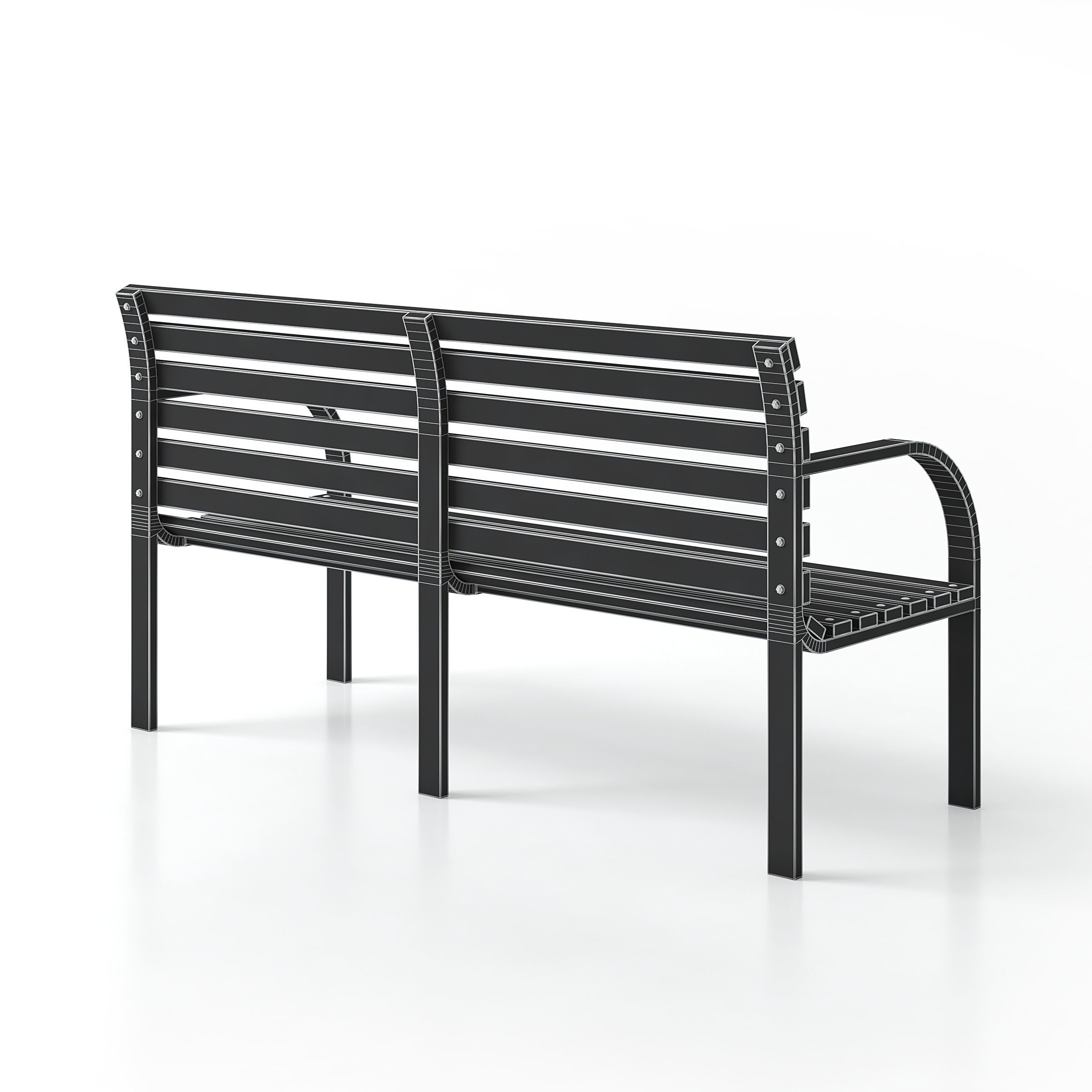 Garden Bench 3D model_7