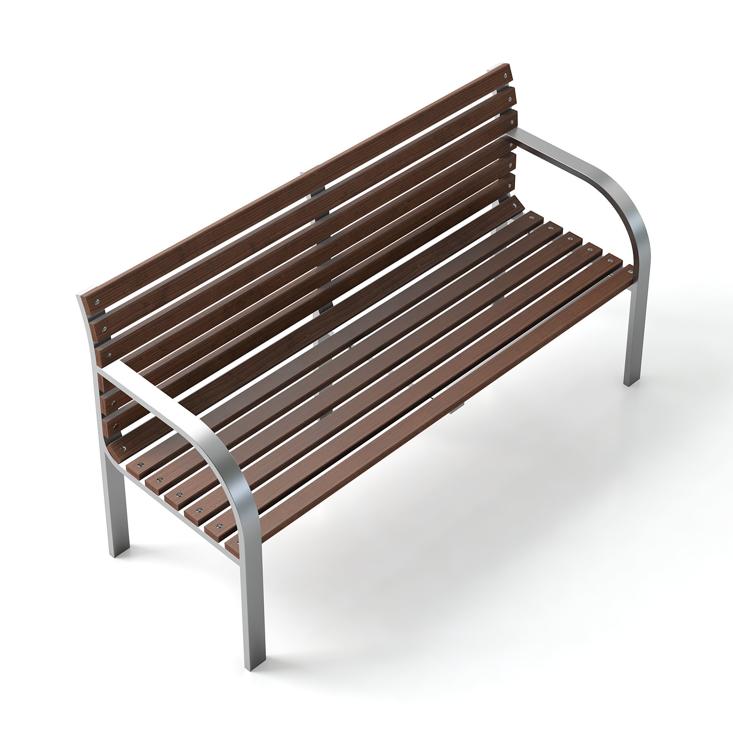 Garden Bench 3D model_3