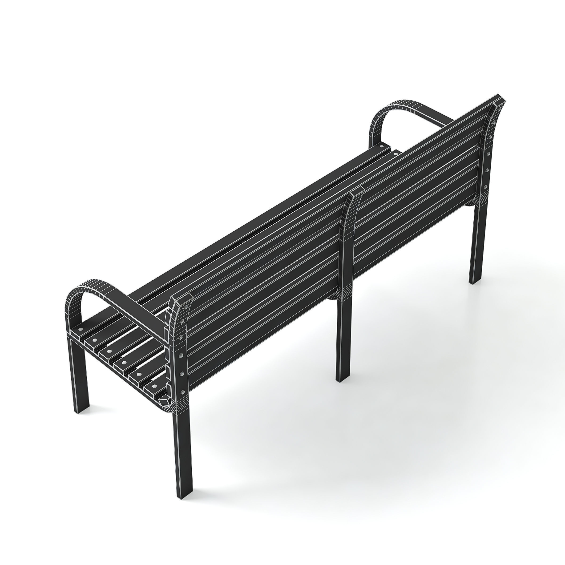 Garden Bench 3D model_9