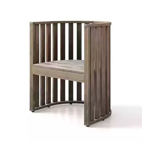 Garden Wooden Armchair 3D model