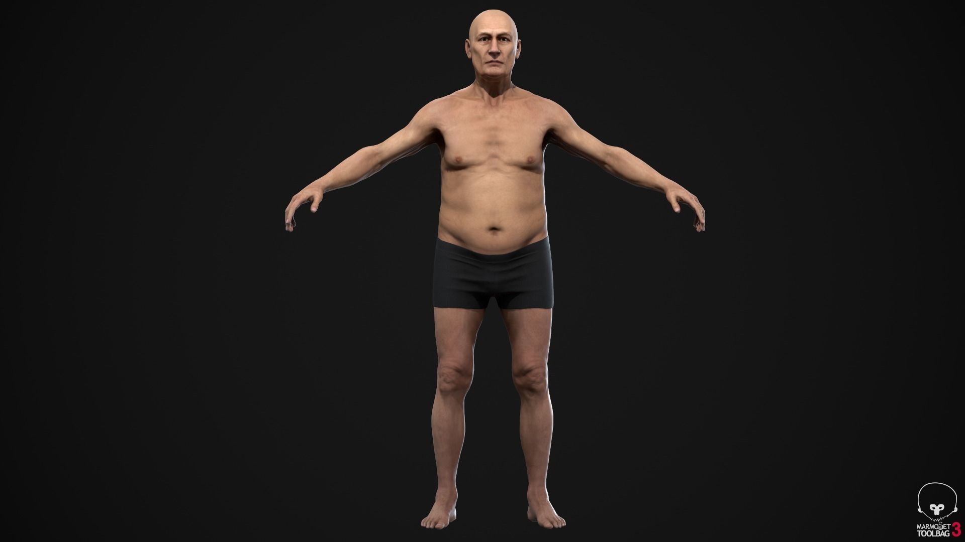 Old man Low-poly 3D model_9