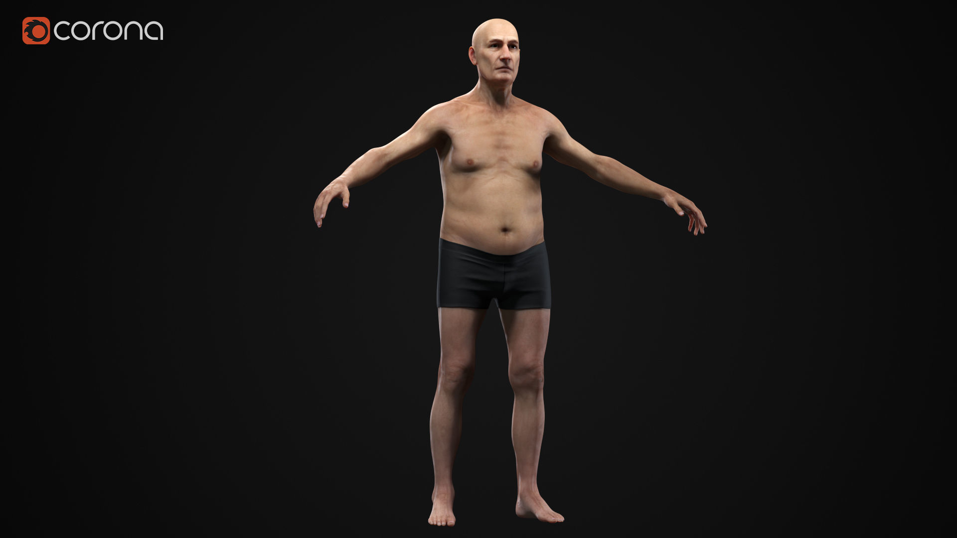 Old man Low-poly 3D model_2