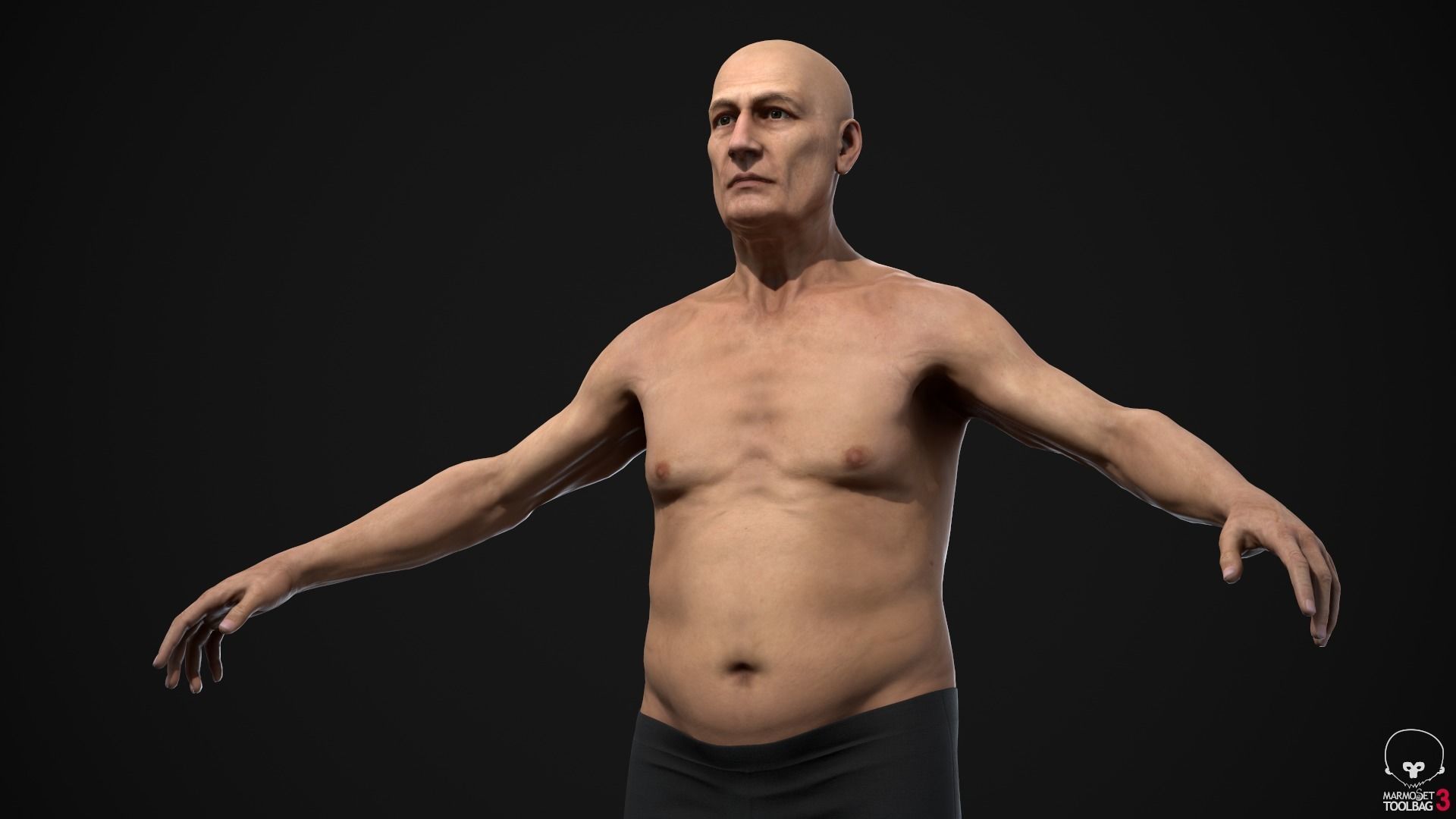 Old man Low-poly 3D model_20