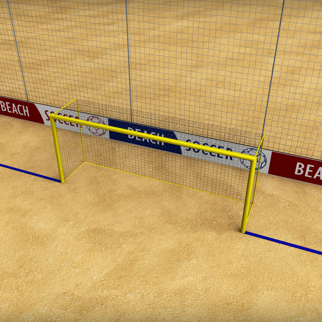 Beach soccer stadium field low poly Low-poly 3D model_4