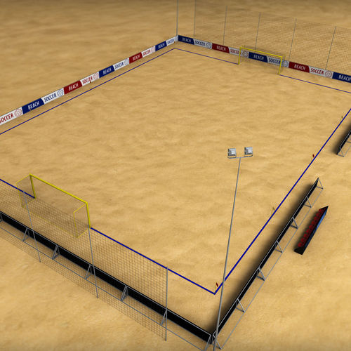 Beach soccer stadium field low poly Low-poly 3D model