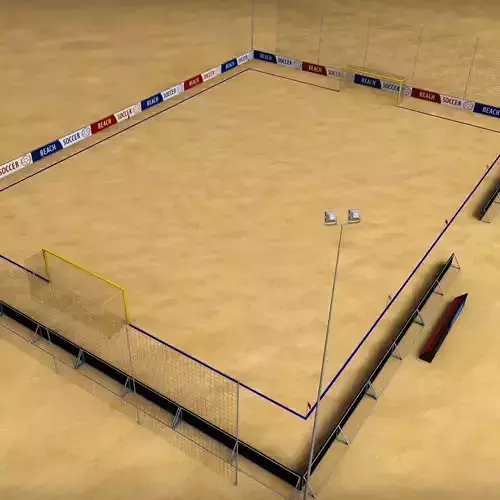 Beach soccer stadium field low poly Low-poly 3D model