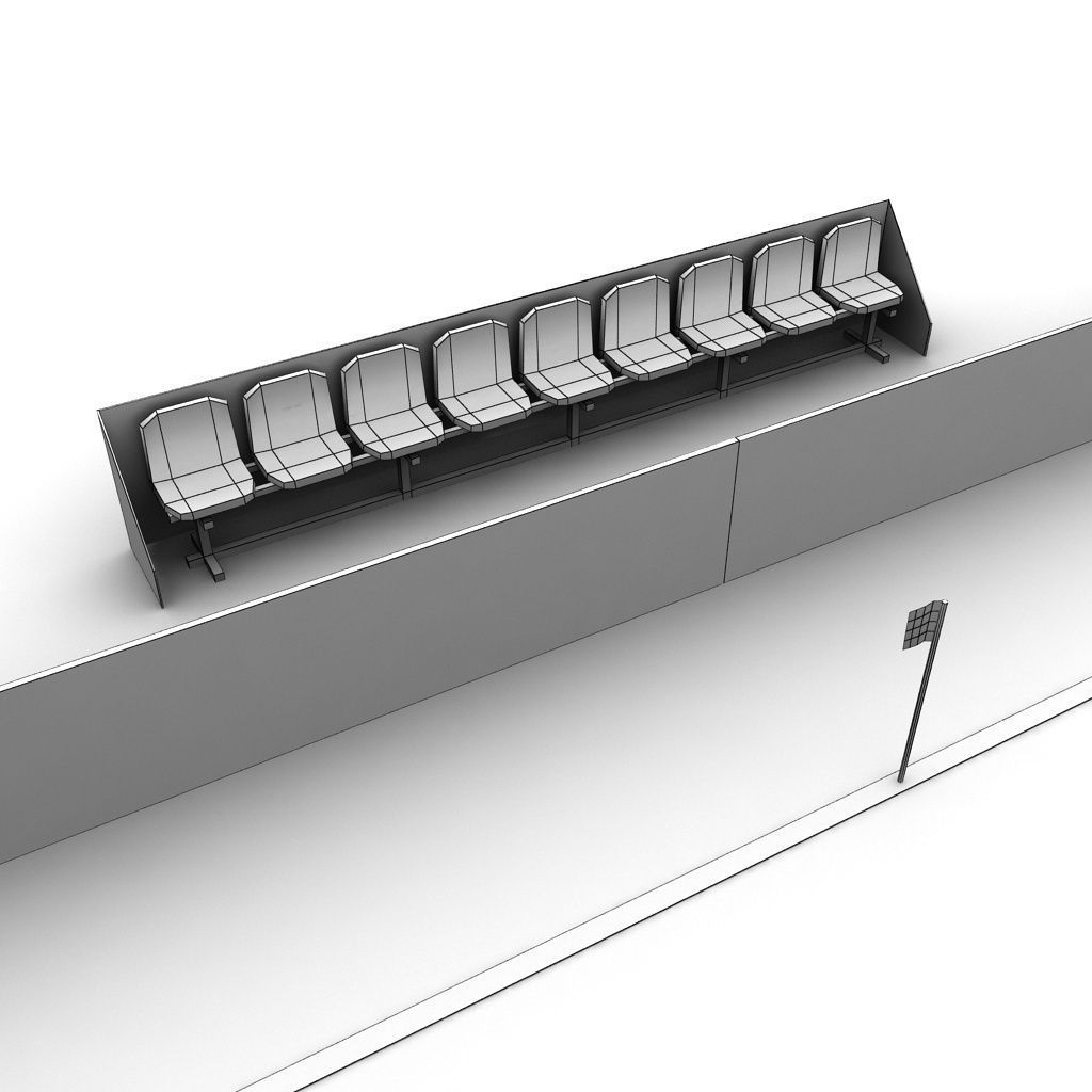 Beach soccer stadium field low poly Low-poly 3D model_10